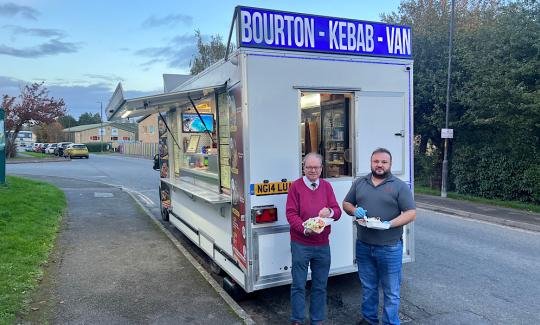 Sir Geoffrey Clifton-Brown Osman's kebab van in Bourton-on-the-Water